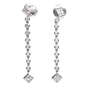 Tiffany & Co. Diamond Platinum Grace Earrings